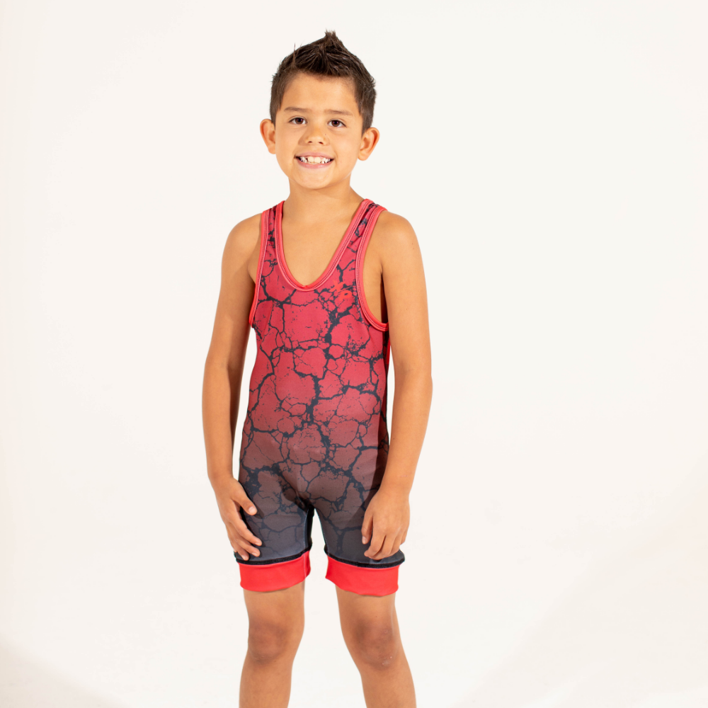 Approved Freestyle & Greco Cracked Earth Fully Sublimated Wrestling Singlet