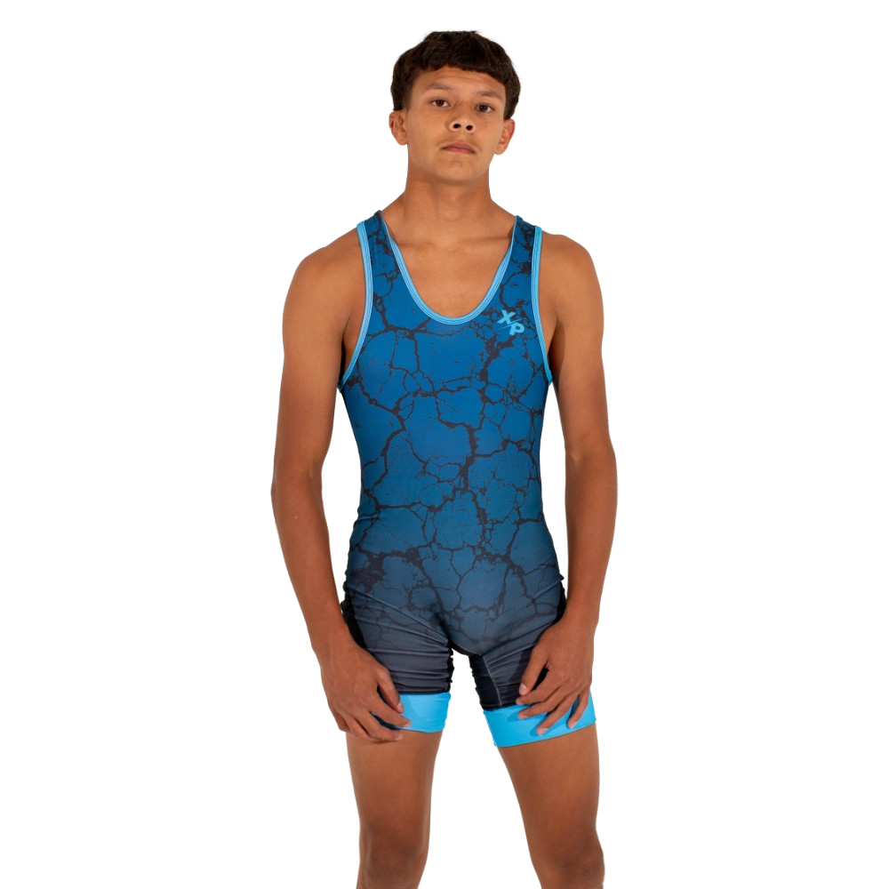 Approved Freestyle & Greco Cracked Earth Fully Sublimated Wrestling Singlet