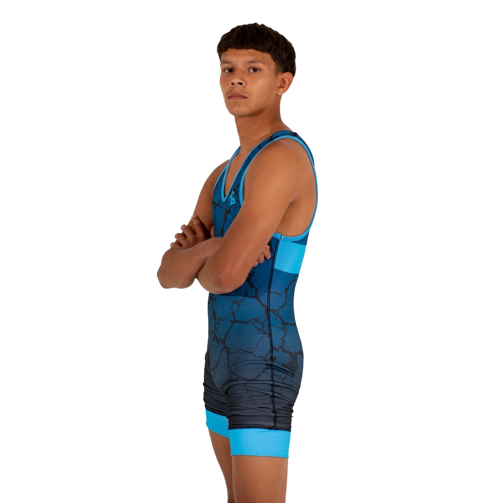 Approved Freestyle & Greco Cracked Earth Fully Sublimated Wrestling Singlet