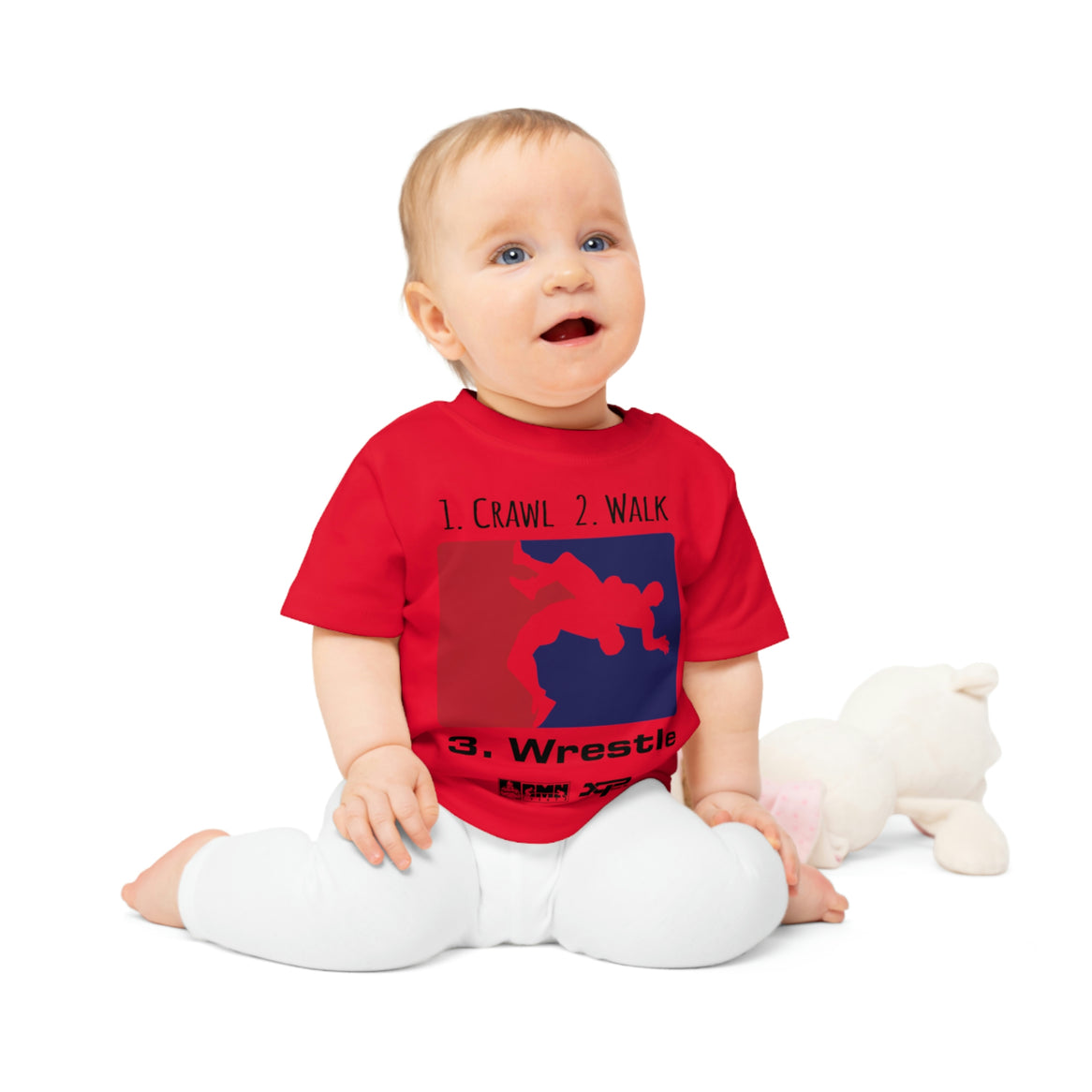 Crawl, Walk, Wrestle Baby T-Shirt by XPA Gear