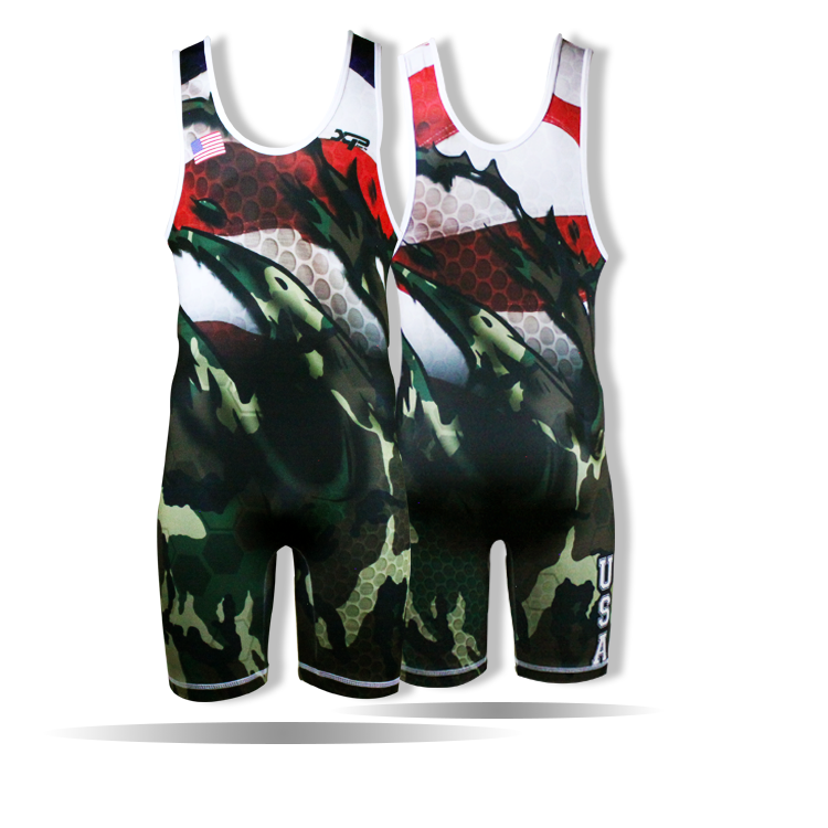 USA Camo Wrestling Singlet Xtreme Pro Apparel