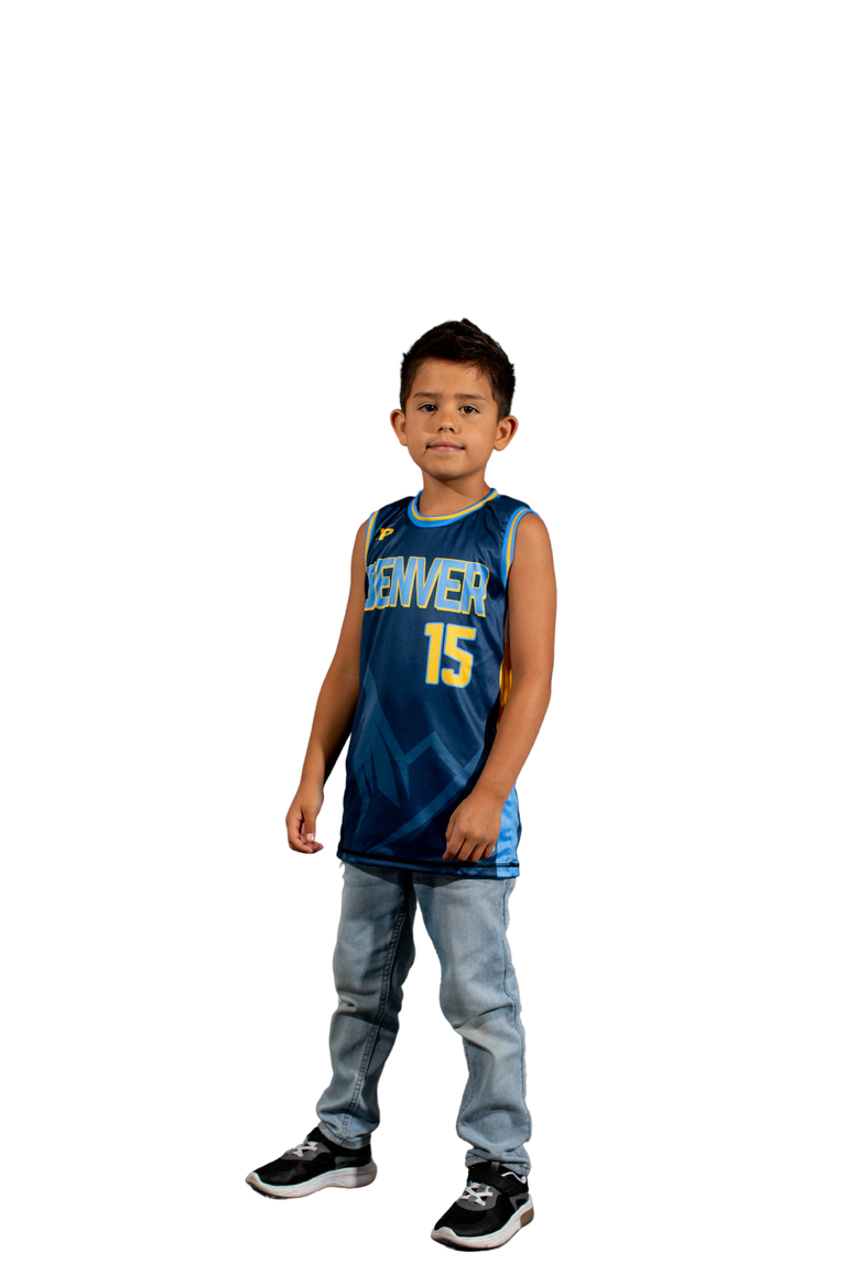 Denver Reversible Basketball Jersey in Blue