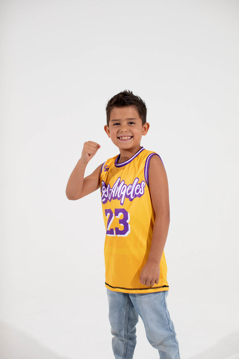 Los Angeles Reversible Basketball Jersey in Yellow