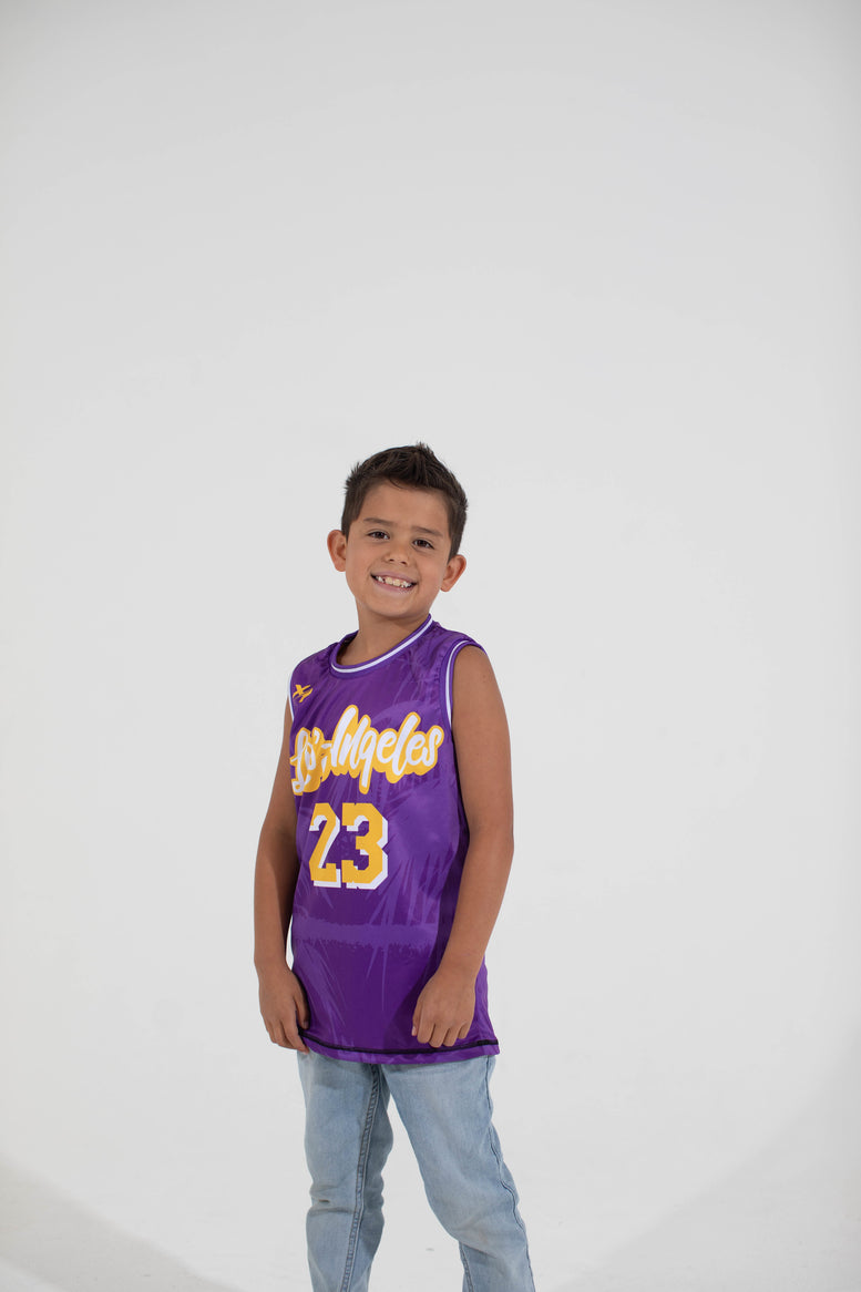 Los Angeles Reversible Basketball Jersey in Purple