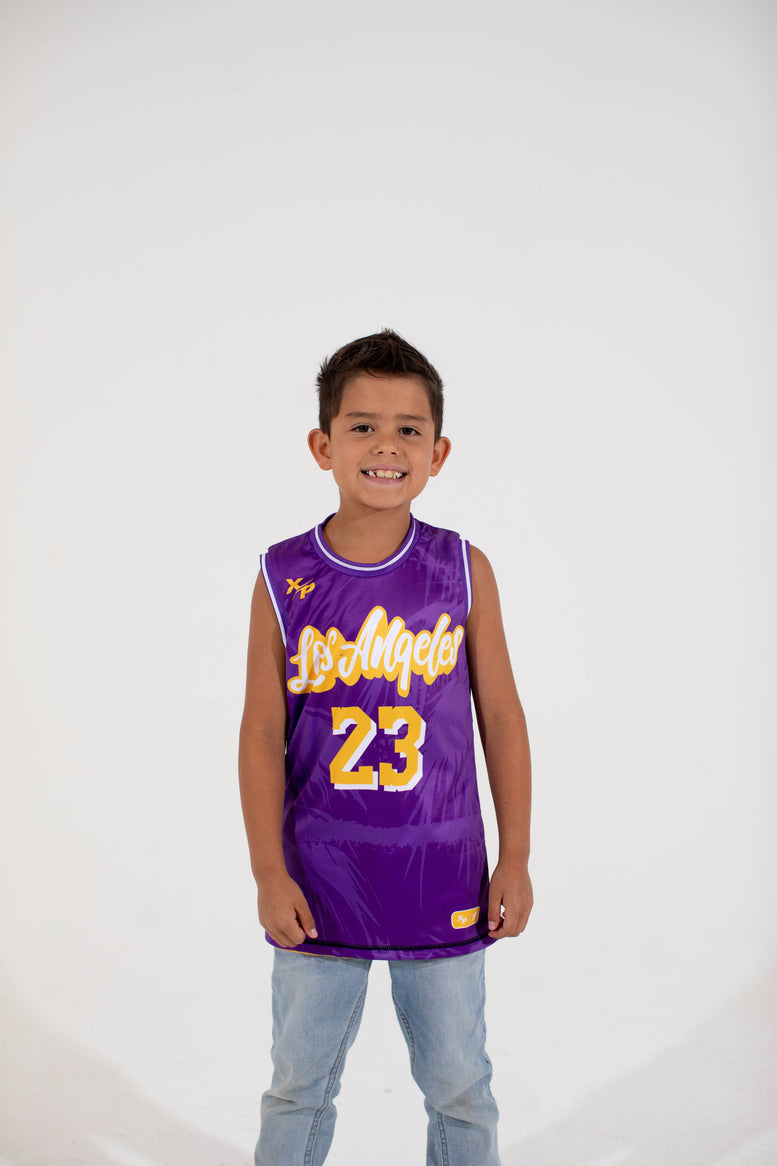 Los Angeles Reversible Basketball Jersey in Purple