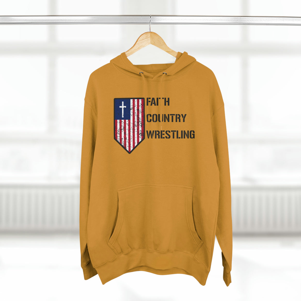 Faith, Country, Wrestling Unisex Premium Pullover Hoodie