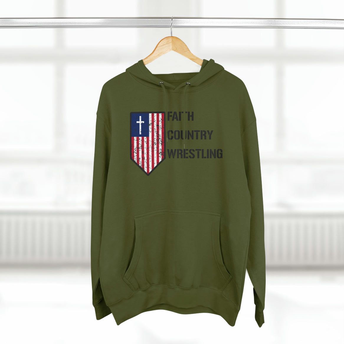 Faith, Country, Wrestling Unisex Premium Pullover Hoodie