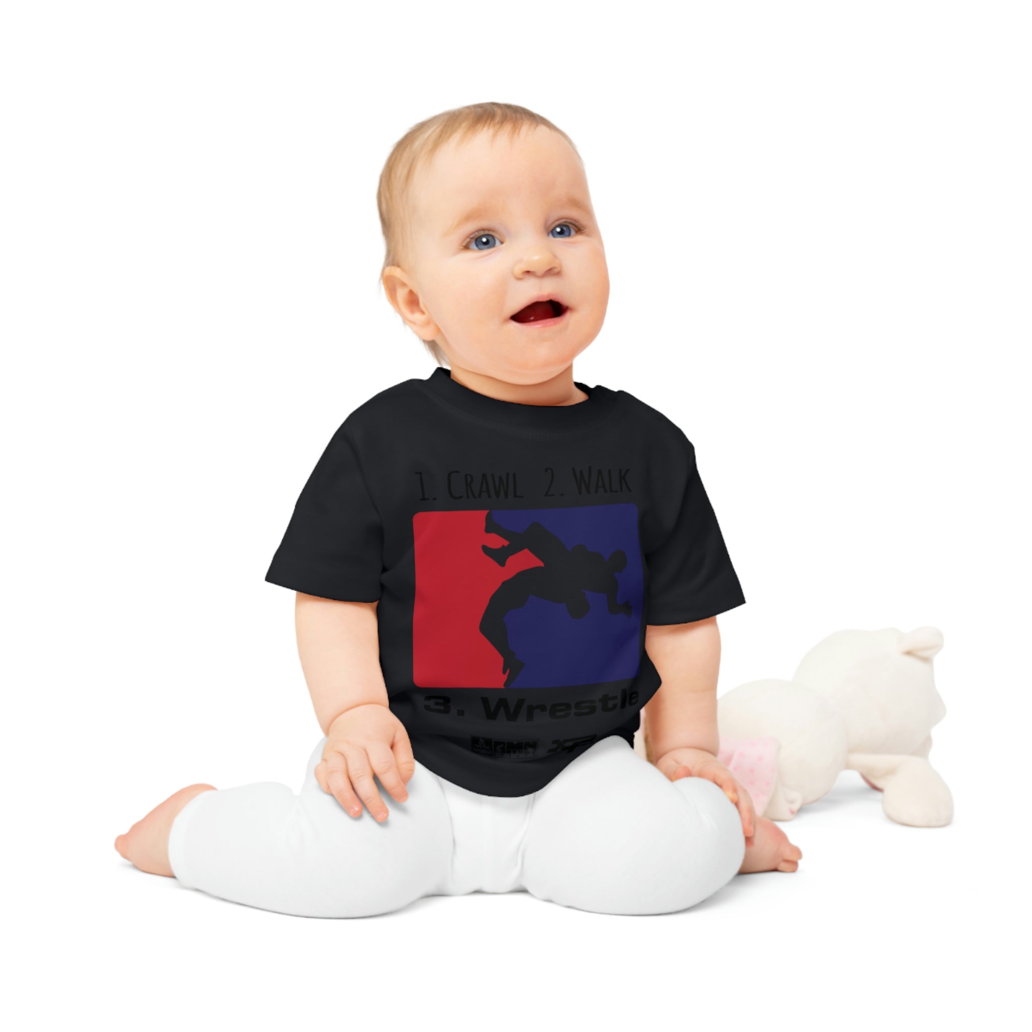 Crawl, Walk, Wrestle Baby T-Shirt by XPA Gear