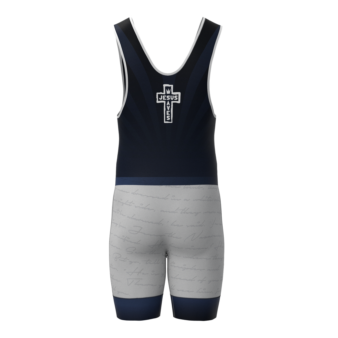 Christ Is Risen Fully Sublimated Wrestling Singlet in Black- Silver Xtreme Pro Apparel