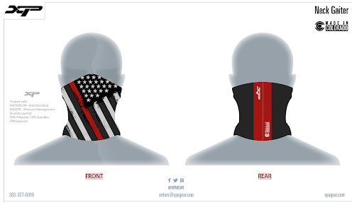 Sublimated Antimicrobial Neck Gaiter in Thin Red Line Xtreme Pro Apparel