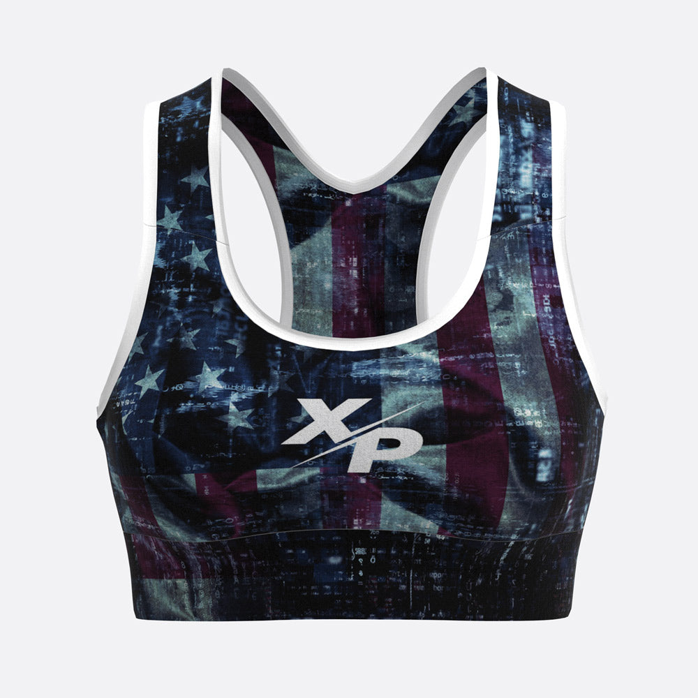 US Flag XP Logo Sports Bra Xtreme Pro Apparel