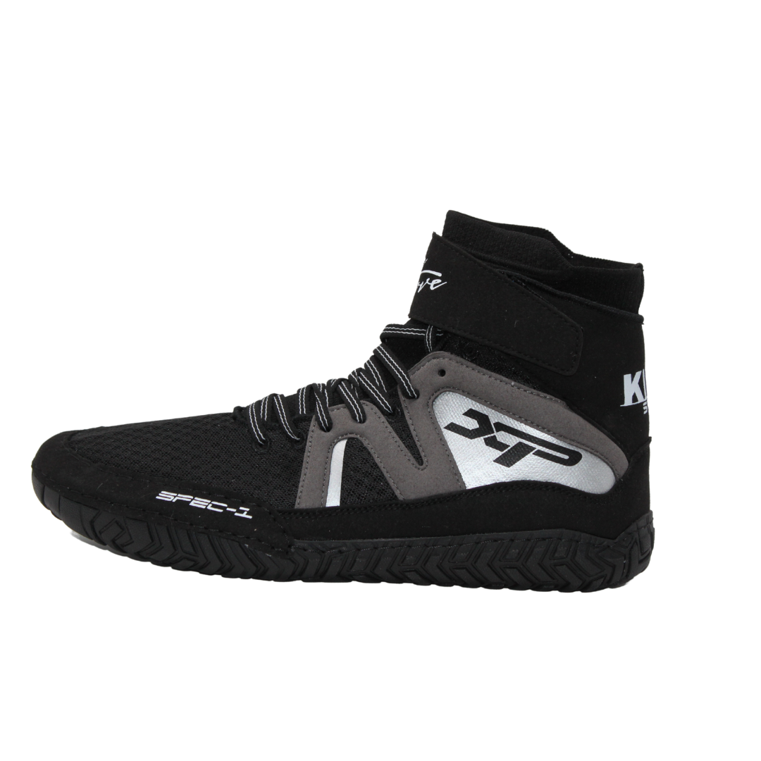 Black, Silver & White Adult King Spec Wrestling Shoes – Xtreme Pro Apparel