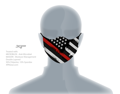 Sublimated Antimicrobial Face Mask in Thin Red Line Xtreme Pro Apparel