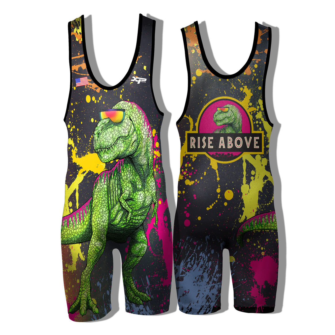 Neon T-Rex Singlet - Black Xtreme Pro Apparel