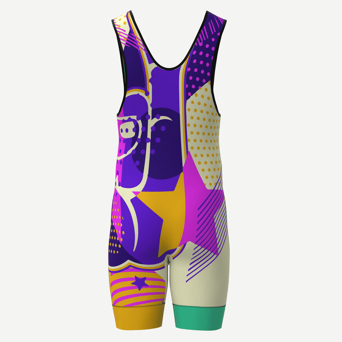 Pop Art Fully Sublimated Men's Wrestling Singlet Xtreme Pro Apparel