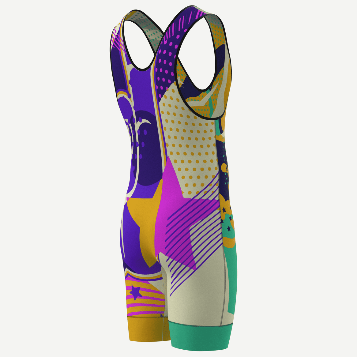 Pop Art Fully Sublimated Men's Wrestling Singlet Xtreme Pro Apparel