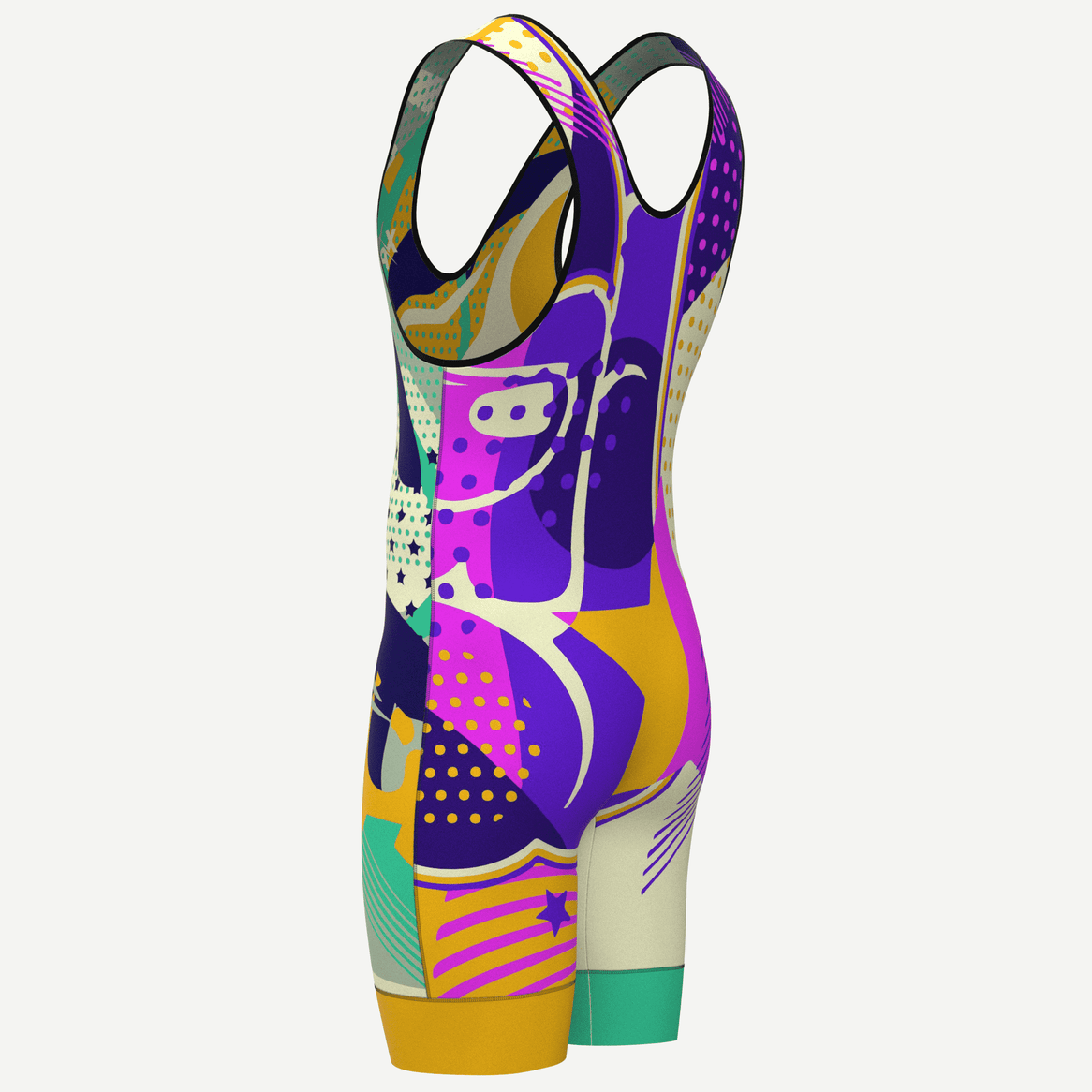 Pop Art Fully Sublimated Men's Wrestling Singlet Xtreme Pro Apparel