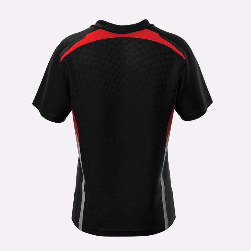 Elite Coaches Fully Sublimated Polo in Black- Red Xtreme Pro Apparel