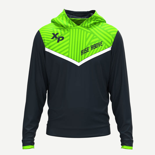 Rise Above Neon Green Soft Fully Sublimated Hoodie Xtreme Pro Apparel