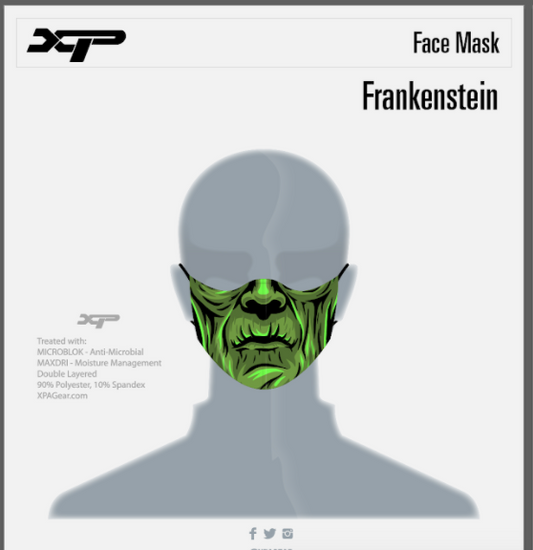 Sublimated Antimicrobial Frankenstein Mask Xtreme Pro Apparel