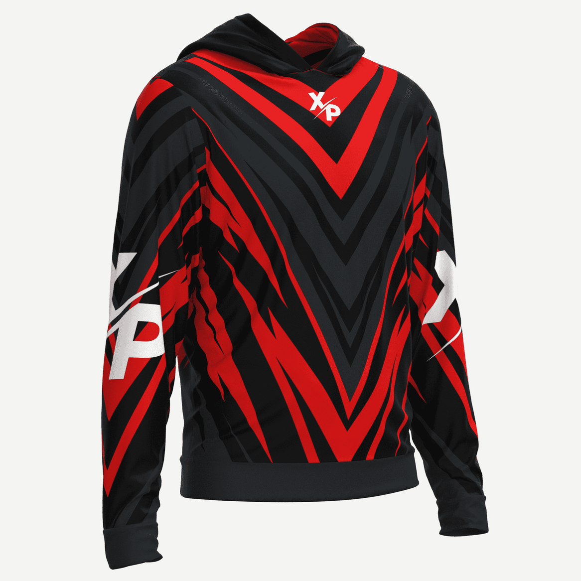 XP Sports Fully Sublimated Super Soft Hoodie in Red-Grey Xtreme Pro Apparel