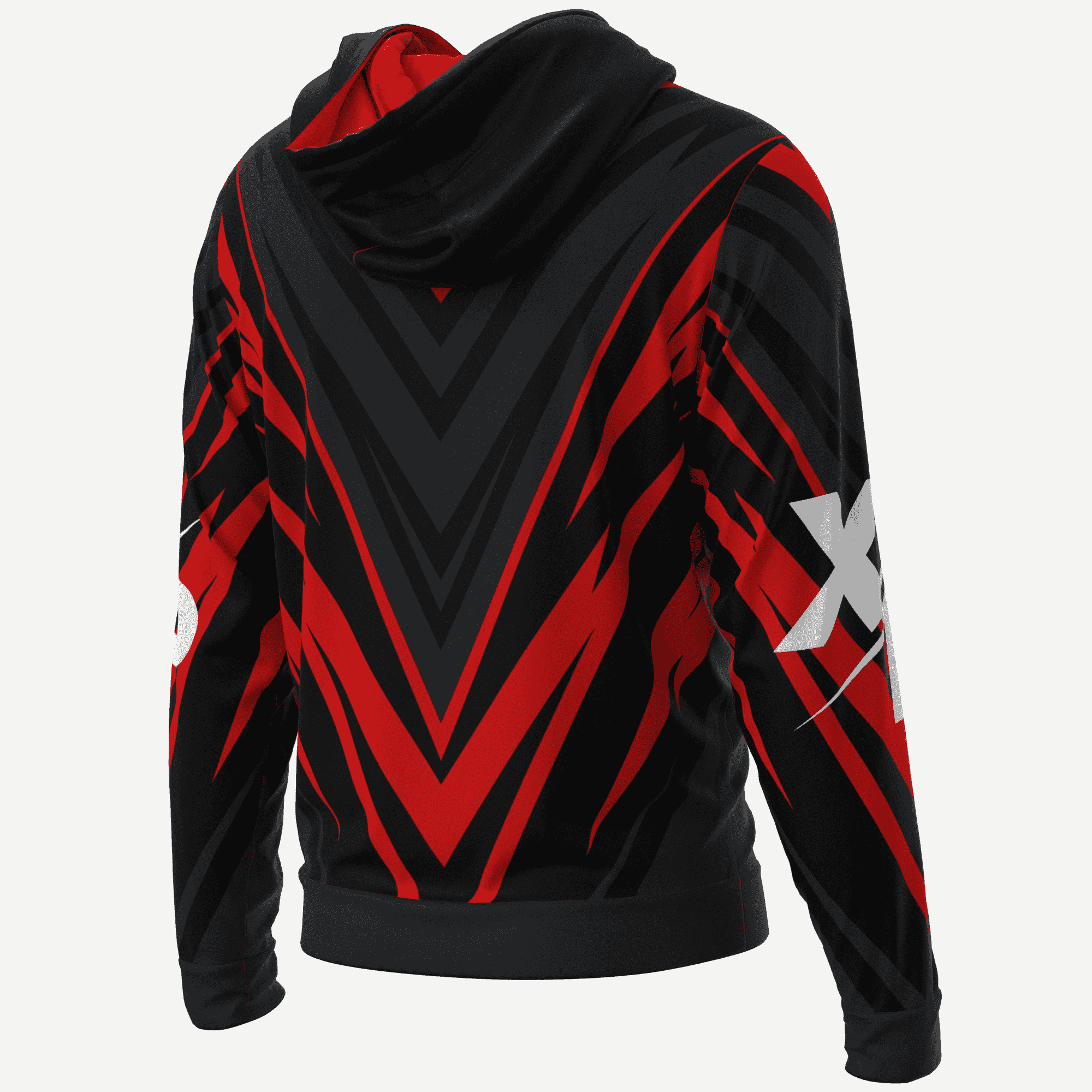 XP Sports Fully Sublimated Super Soft Hoodie in Red-Grey Xtreme Pro Apparel