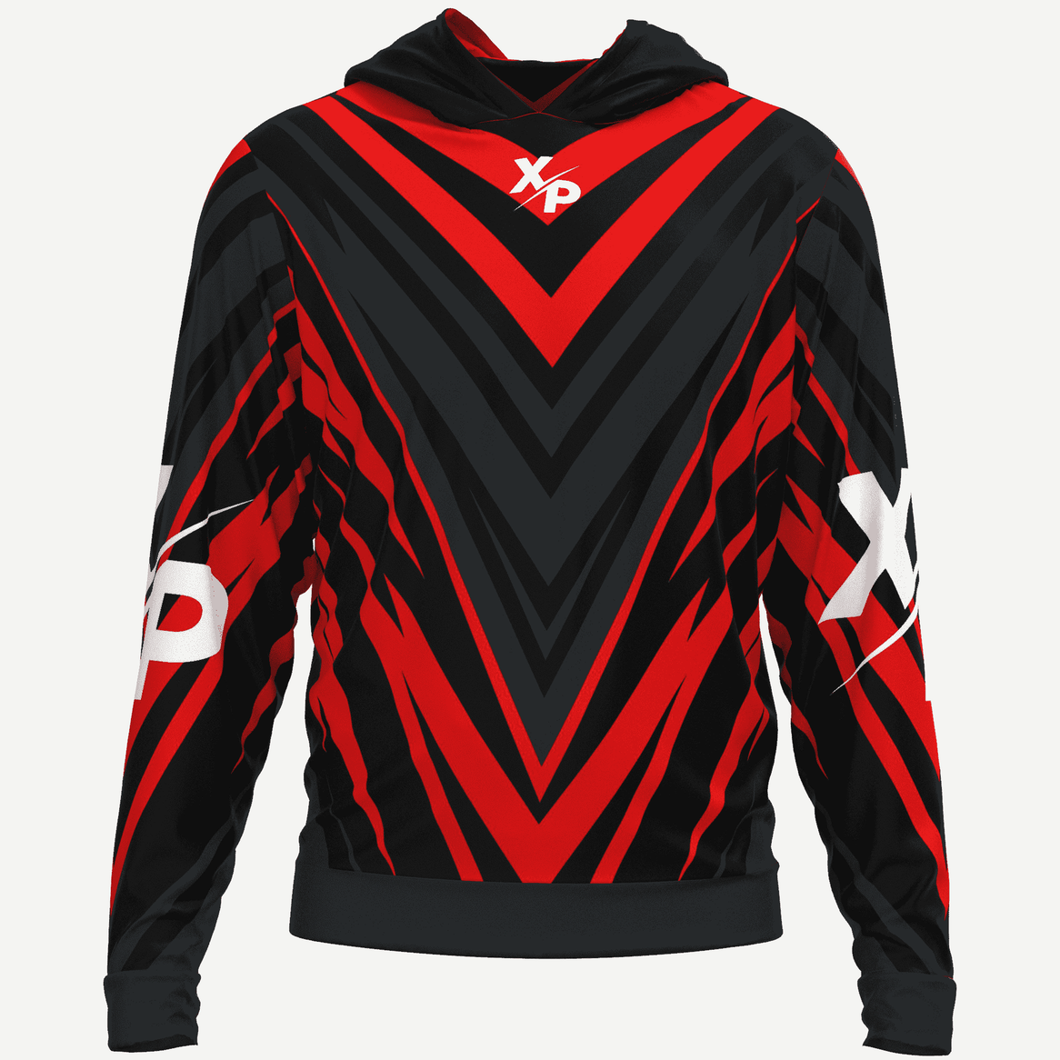 XP Sports Fully Sublimated Super Soft Hoodie in Red-Grey Xtreme Pro Apparel