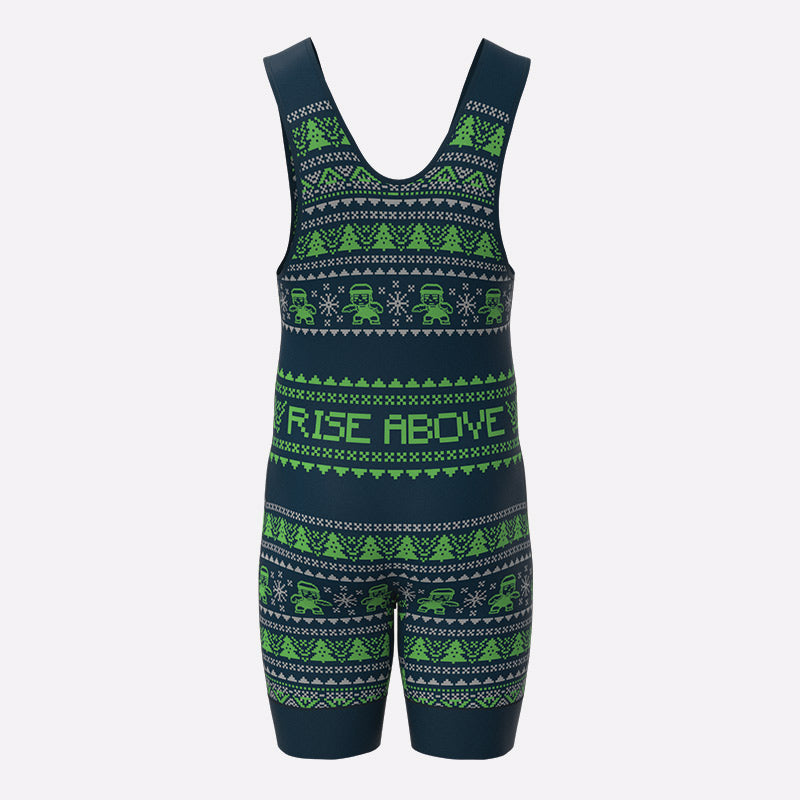 Ugly Christmas Wrestling Singlet in Green Xtreme Pro Apparel