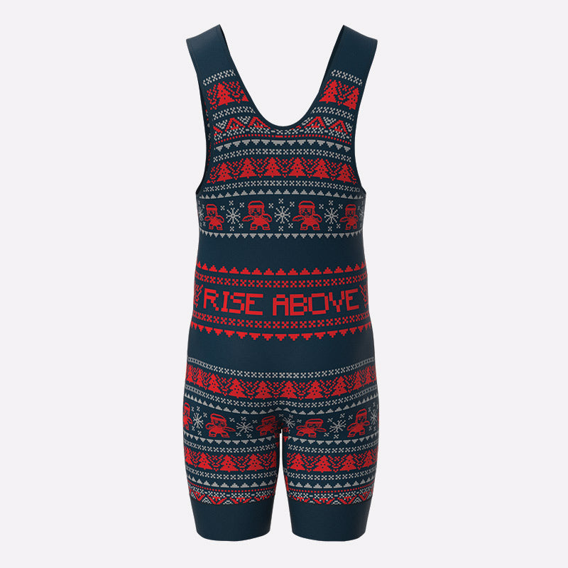 Ugly Christmas Wrestling Singlet in Red Xtreme Pro Apparel