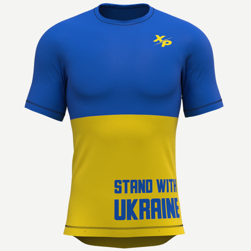 Stand With Ukraine Compression Tee Xtreme Pro Apparel