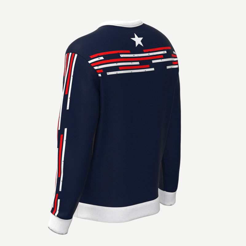 USA Striped Soft Fully Sublimated Crewneck Sweatshirt Xtreme Pro Apparel
