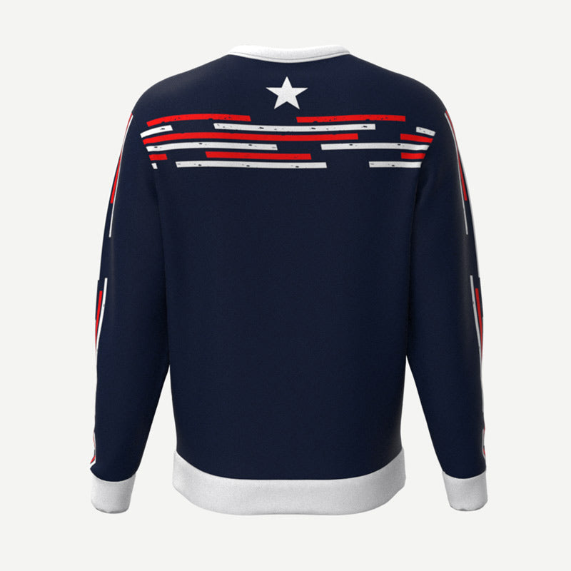 USA Striped Soft Fully Sublimated Crewneck Sweatshirt Xtreme Pro Apparel