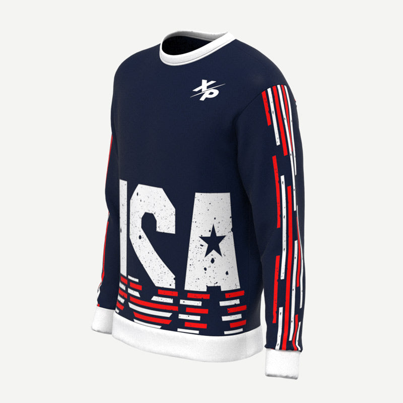 USA Striped Soft Fully Sublimated Crewneck Sweatshirt Xtreme Pro Apparel