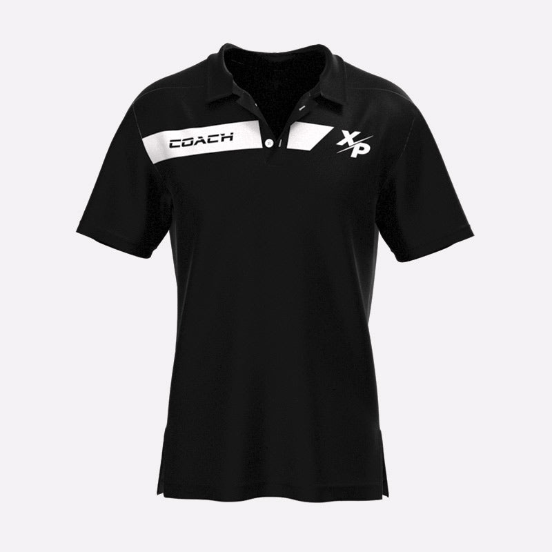 Elite Coaches Fully Sublimated Polo in Black Xtreme Pro Apparel