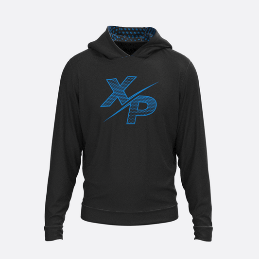 XPA Essential Halftone Fully Sublimated Hoodie in Black- Blue Xtreme Pro Apparel