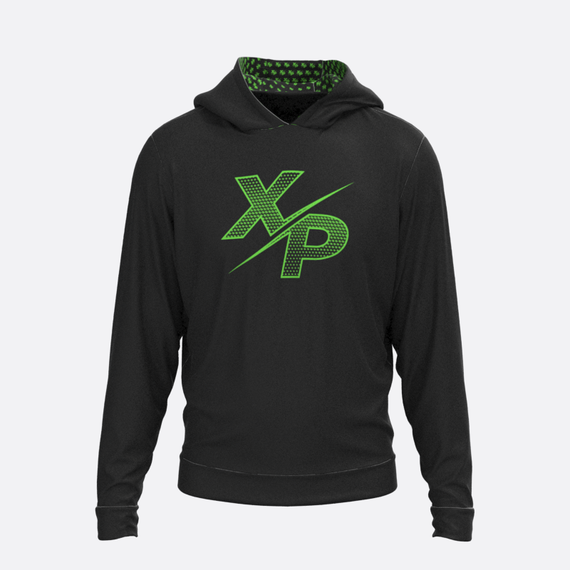 XPA Essential Halftone Fully Sublimated Hoodie in Black- Green Xtreme Pro Apparel