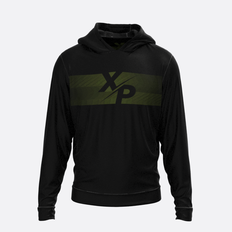 XPA Classic Faded Fully Sublimated Hoodie in Black- Green Xtreme Pro Apparel