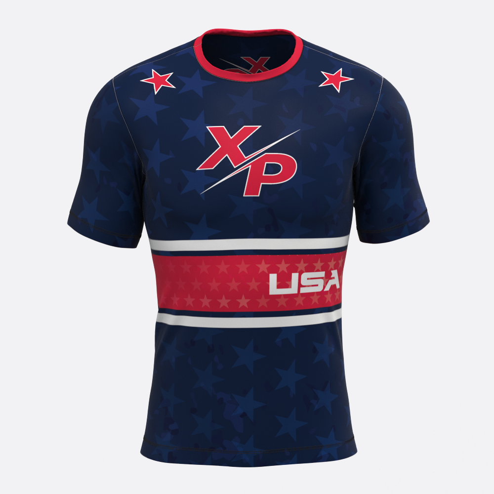 Nationals Fully Sublimated Compression Tee In Blue Xtreme Pro Apparel