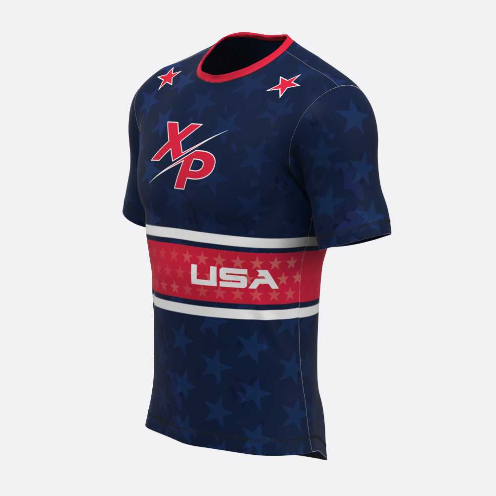 Nationals Fully Sublimated Compression Tee In Blue Xtreme Pro Apparel